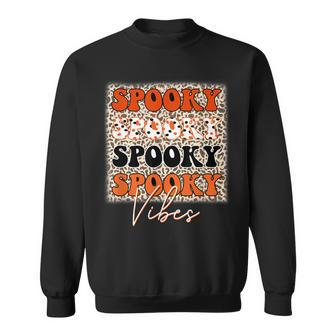 Spooky Vibes Halloween Spooky Leopard Pattern Autumn Sweatshirt - Thegiftio