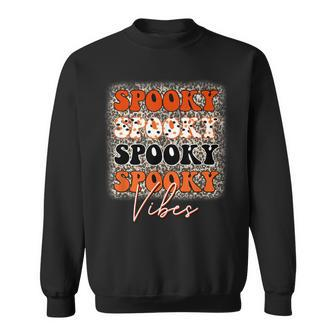 Spooky Vibes Leopard Easy Diy Halloween Costume Retro Sweatshirt - Seseable
