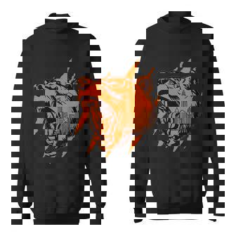 Sporty Chicago Skyline Roaring Bear Sweatshirt - Thegiftio