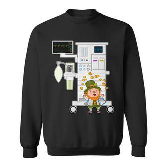 St Patricks Day Leprechaun Anesthesia Machine Graphic Design Printed Casual Daily Basic Sweatshirt - Thegiftio UK