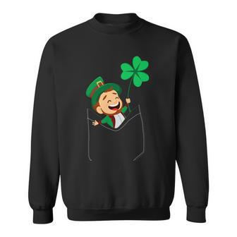 St Patricks Day Pocket Leprechaun Clover Sweatshirt - Thegiftio UK