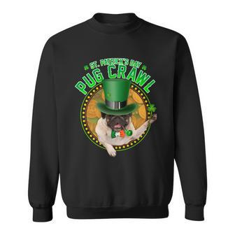 St Patricks Day Pug Crawl Funny Irish Pug Tshirt Sweatshirt - Monsterry