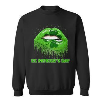 St Patricks Day Shamrock Irish Lips Sweatshirt - Monsterry DE