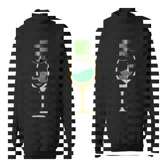St Patricks Day Wine Glass Sweatshirt - Thegiftio UK
