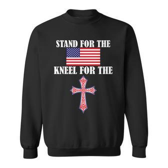 Stand For The Flag Kneel For The Cross National Anthem Tshirt Sweatshirt - Monsterry DE