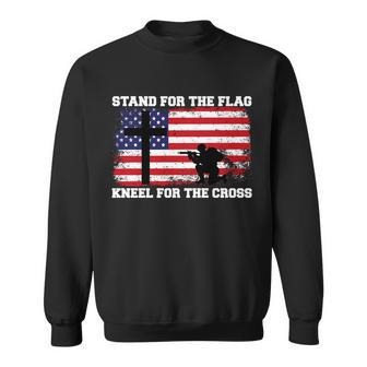 Stand For The Flag Kneel For The Cross Usa Army Sweatshirt - Monsterry DE