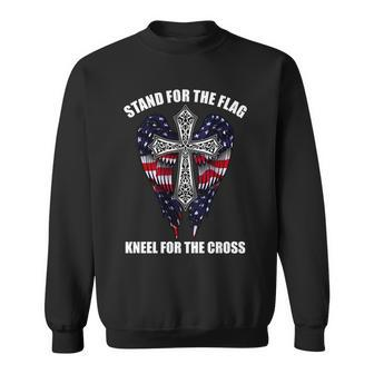 Stand For The Flag Kneel For The Cross Usa Eagle Wings Tshirt Sweatshirt - Monsterry