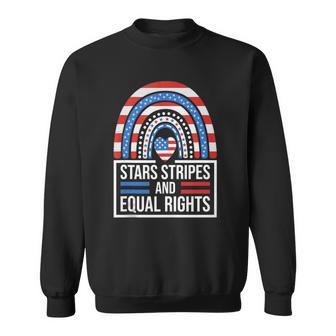 Stars Stripes &Amp Equal Rights Rainbow American Flag Feminist Sweatshirt | Mazezy AU