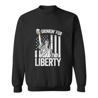 Statue Of Liberty Funny 4Th Of July American Flag Sweatshirt - Monsterry