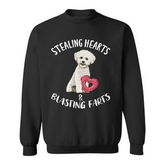 Stealing Hearts Blasting Farts Bichons Frise Valentines Day Sweatshirt | Mazezy