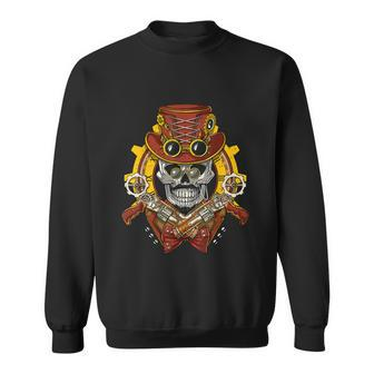 Steampunk Skull Mechanical Clock Gears Industrial Fantasy Graphic Design Printed Casual Daily Basic Sweatshirt - Thegiftio UK