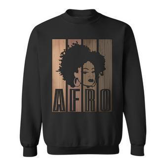 Strong Black Afro Girl African American Melanin Afro Queen V2 Sweatshirt - Seseable