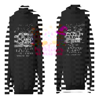 Sugar Skull Halloween Breast Cancer In October We Wear Pink V4 Men Women Sweatshirt Graphic Print Unisex - Thegiftio