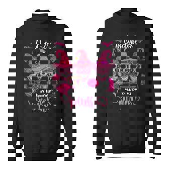 Sugar Skull Witch Halloween Costume In October We Wear Pink V2 Men Women Sweatshirt Graphic Print Unisex - Thegiftio
