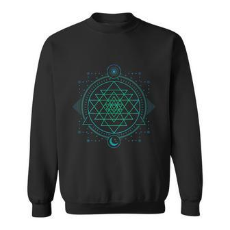 Sun And Moon Chakra Geometry Sri Yantra Sweatshirt - Monsterry UK