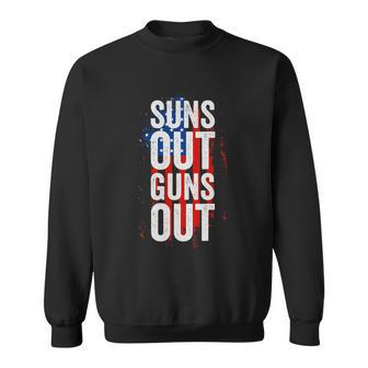 Suns Out Guns Out Tank Top Men Women 4Th Of July Usa Flag Sweatshirt - Monsterry
