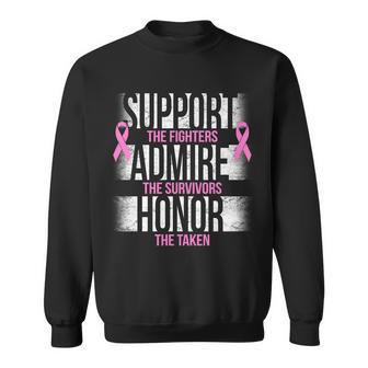 Support Admire Honor Breast Cancer Awareness Sweatshirt - Monsterry DE