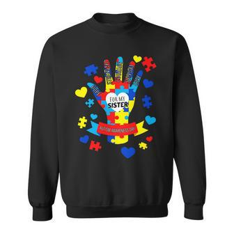 Support Autism Awareness Day For My Sister Sweatshirt - Monsterry