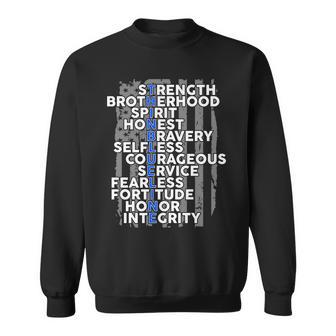 Support The Thin Blue Line Us Flag Sweatshirt - Monsterry