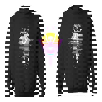 Synthwave Sunset 90S Art Vaporwave Cheerleading Cheerleader Cute Gift Sweatshirt - Thegiftio