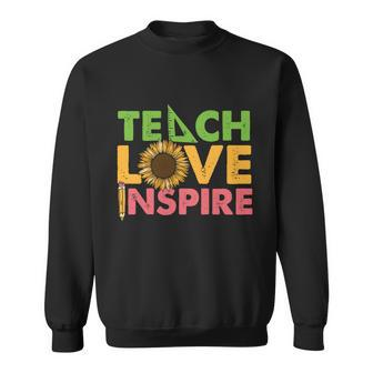 Teach Love Inspire Teacher Sunflower Graphic Plus Size Shirt For Teacher Female Sweatshirt - Monsterry UK