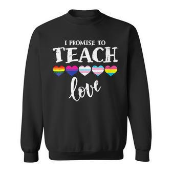 Teacher Ally Lgbt Teaching Love Rainbow Pride Month V2 Sweatshirt - Seseable