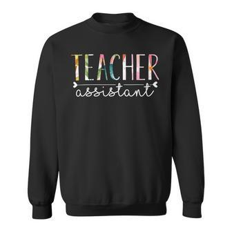 Teacher Assistant Cute Floral Design Sweatshirt - Seseable