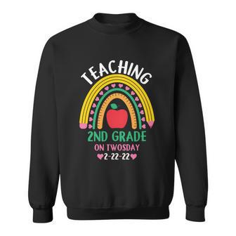 Teaching 2Nd Grade On Twosday 2Gift22gift22 Date Cute 2022 Teacher Gift Sweatshirt - Monsterry UK
