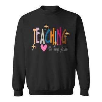 Teaching Is My Jam For Teacher Cute Teachers Outfit Sweatshirt - Thegiftio UK