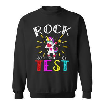 Testing Day Teacher Rock The Test Teaching Students Teachers Sweatshirt - Seseable