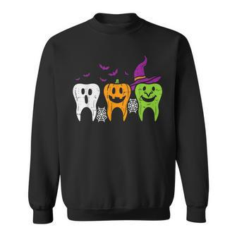 Th Ghost Pumpkin Witch Cute Dental Halloween Dentist Gift V4 Men Women Sweatshirt Graphic Print Unisex - Thegiftio UK