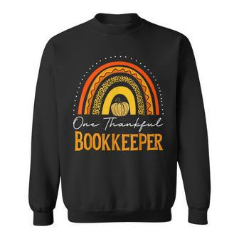 Thanksgiving Leopard One Thankful Bookkeeper Funny Boho Sweatshirt - Thegiftio UK