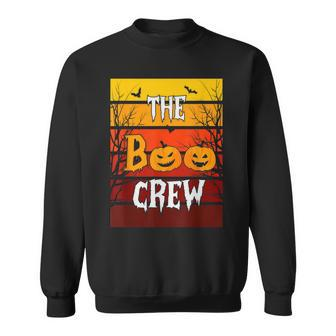 The Boo Crew Scary Spooky Bat Pumpkin Matching Halloween Sweatshirt - Seseable