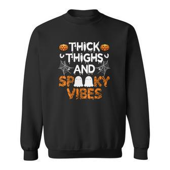 The Boos Thick Thights And Spooky Vibes Halloween Sweatshirt - Seseable