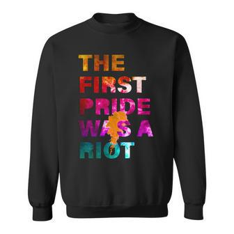 The First Pride Was A Riot Nyc 50Th Anniversary Graphic Design Printed Casual Daily Basic Sweatshirt - Thegiftio UK