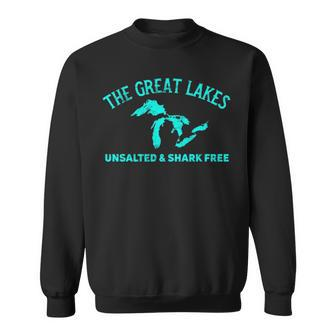 The Great Lakes Unsalted & Shark Free Michigan Gift Vintage Sweat Sweatshirt - Thegiftio UK