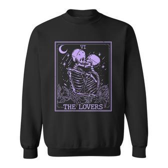 The Lovers Skeleton Tarot Card Vi Vintage Halloween Sweatshirt - Monsterry AU