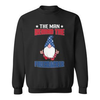 The Man Behind Firecracker Gnome Graphic 4Th July Plus Size Sweatshirt - Monsterry AU