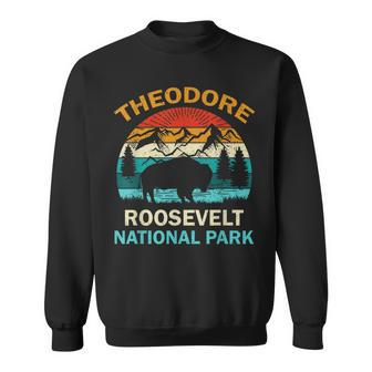 Theodore Roosevelt National Park North Dakota Buffalo Retro Sweatshirt - Seseable