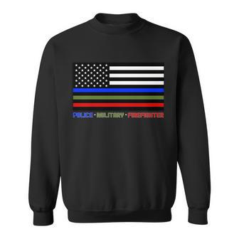 Thin Blue Green Red Lines Police Military Firefighter Tshirt Sweatshirt - Monsterry UK