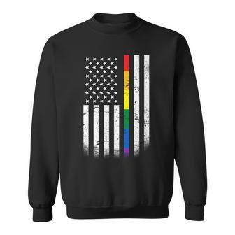 Thin Rainbow Line Lgbt Gay Pride Flag Tshirt Sweatshirt - Monsterry CA