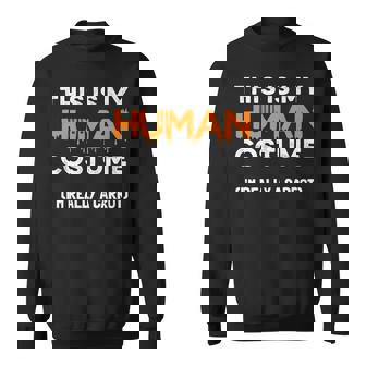 This Is My Human Costume Im Really A Carrot Funny Halloween Sweatshirt - Thegiftio