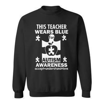 This Teacher Wears Blue Autism Awareness Sweatshirt - Monsterry UK