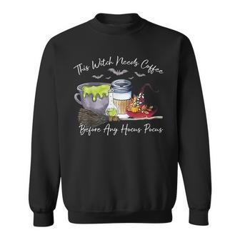 This Witch Needs Coffee Halloween Boho Witch Sweatshirt - Thegiftio UK