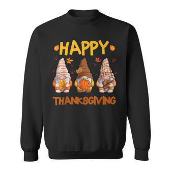 Three Gnomes Happy Thanksgiving Autumn Fall Pumpkin Spice Sweatshirt - Thegiftio UK