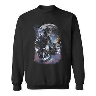Three Moon Space Cats T-Shirt Graphic Design Printed Casual Daily Basic Sweatshirt