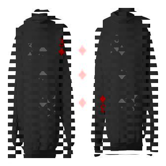 Three Of Diamonds Deck Of Cards Playing Cards Halloween Men Women Sweatshirt Graphic Print Unisex - Thegiftio UK