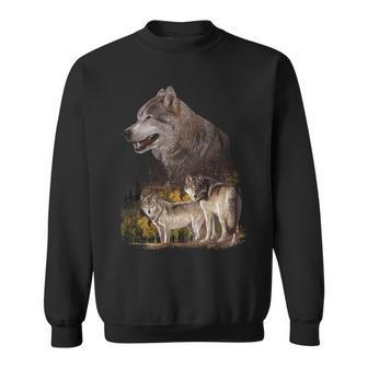 Three Wolf Collage Tshirt Sweatshirt - Monsterry UK