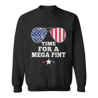 Time For A Mega Pint Funny 4Th Of July Patriotic Sunglasses Sweatshirt - Monsterry DE