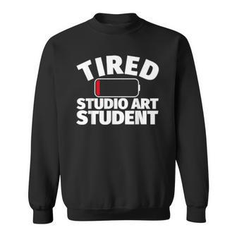 Tired Studio Art Student Men Women Sweatshirt Graphic Print Unisex - Thegiftio UK